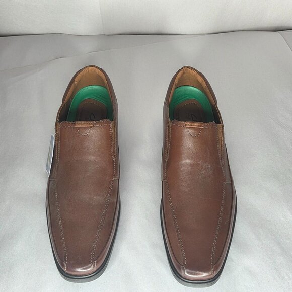 NWT Clarks Men's Clarkslite Ave Brown Leather Slip-On Loafers - Picture 2 of 8